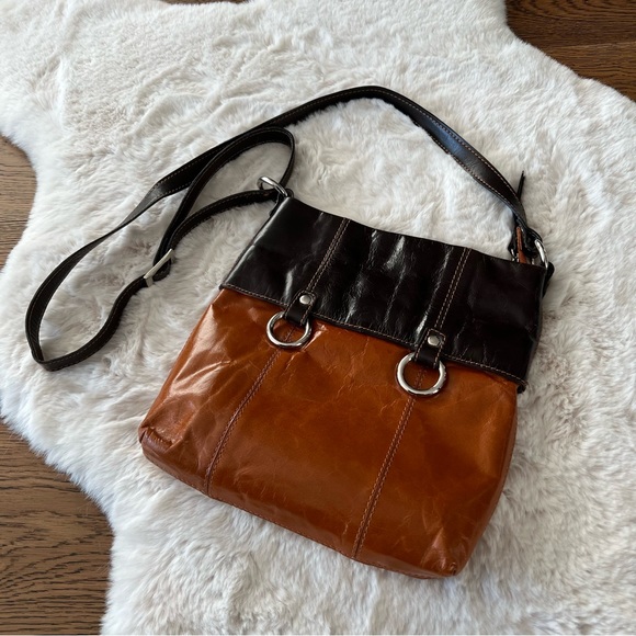 NINO BOSSI Brown and Cognac Leather Crossbody Bag - Picture 4 of 15